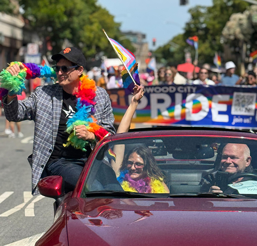 Senator Becker participating in the annual San Mateo Pride Parade. 