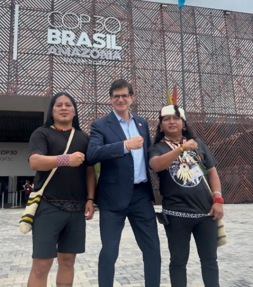 Senator Becker meeting with Amazon Watch representatives.