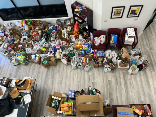 Senator Becker’s District Office on day two of the food drive.