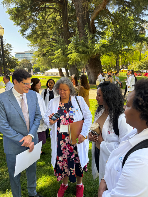 Senator Becker with physicians from the California Medical Association.
