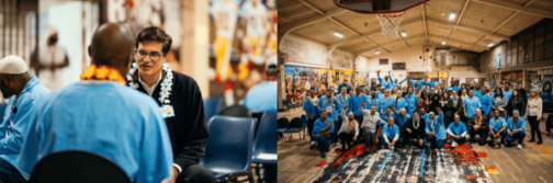 Senator Becker meeting with participants of Defy Ventures Program