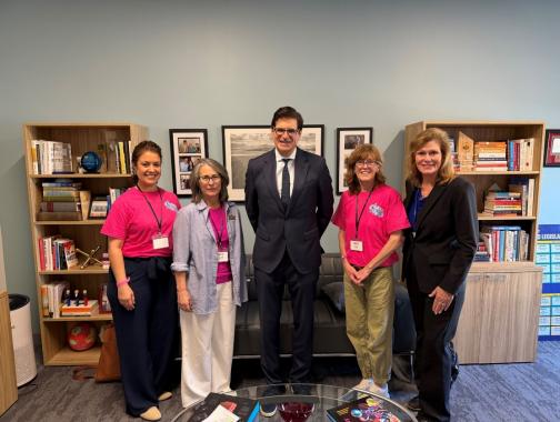 Senator Becker with advocates for reproductive health care services.