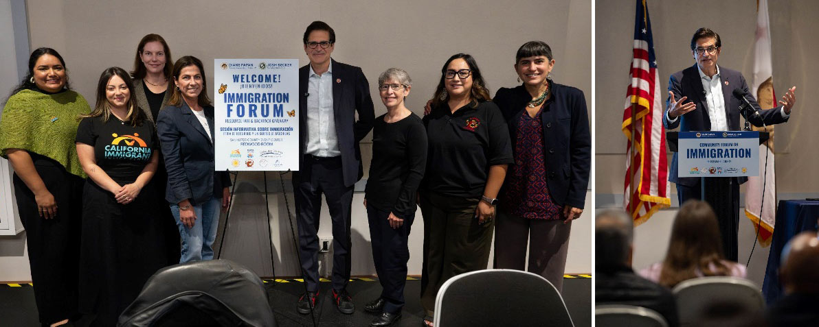 Senator Becker with Assemblymember Diane Papan (D-San Mateo) and community advocates