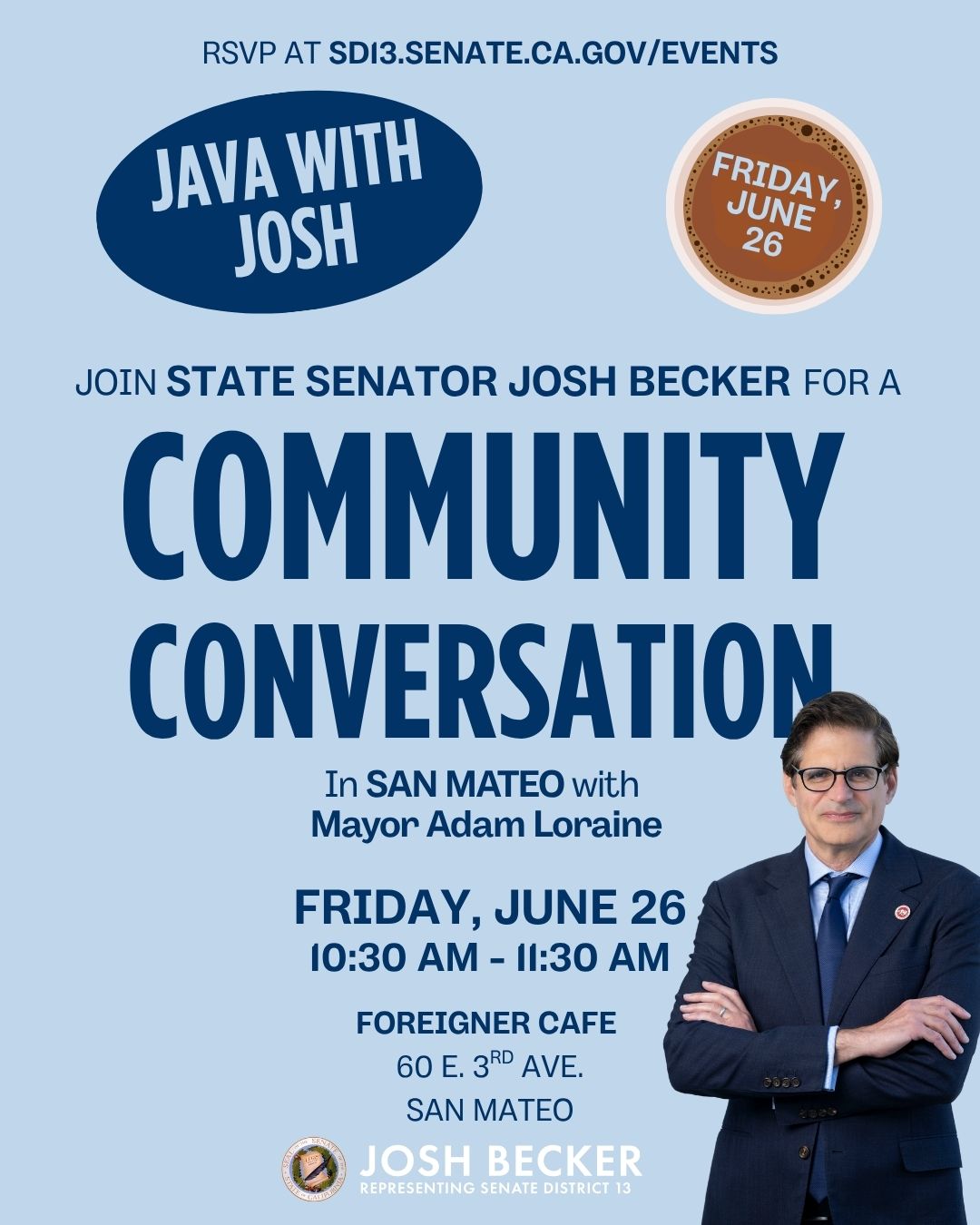 Community Conversation in San Mateo flyer
