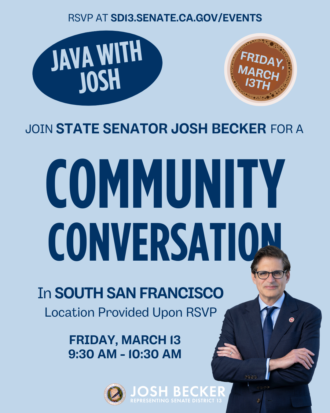 Flyer graphic with details of the Community Conversation Event