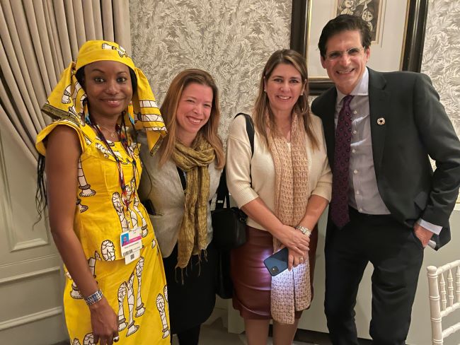 Photo On left, Hindou Oumarou Ibrahim, president of the Association for Indigenous Women and Peoples of Chad; beside Senator Becker, Costa Rican Vice Minister for Water and Seas Cynthia Barzuna Gutiérrez. 