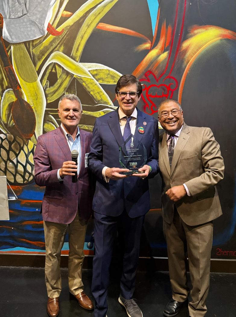Senator Becker with Michael Boccadoro, Agricultural energy Consumers Association, and Mark Toney, TURN