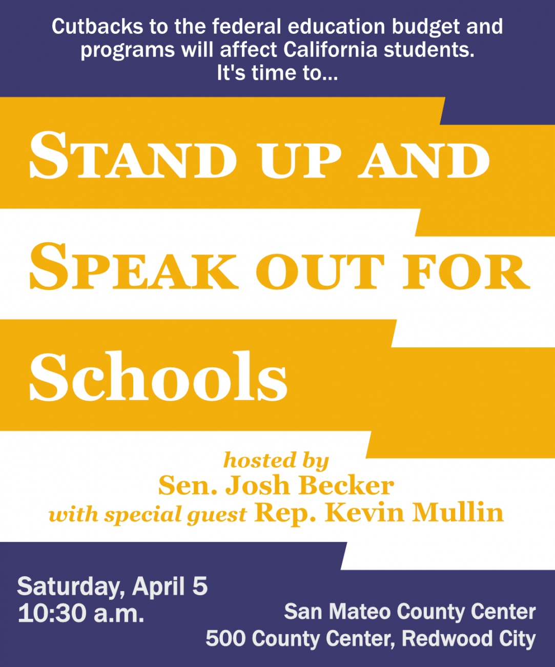 Stand up and speak out for Schools event flyer. 