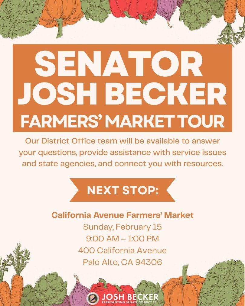Senator Josh Becker Farmer's Market