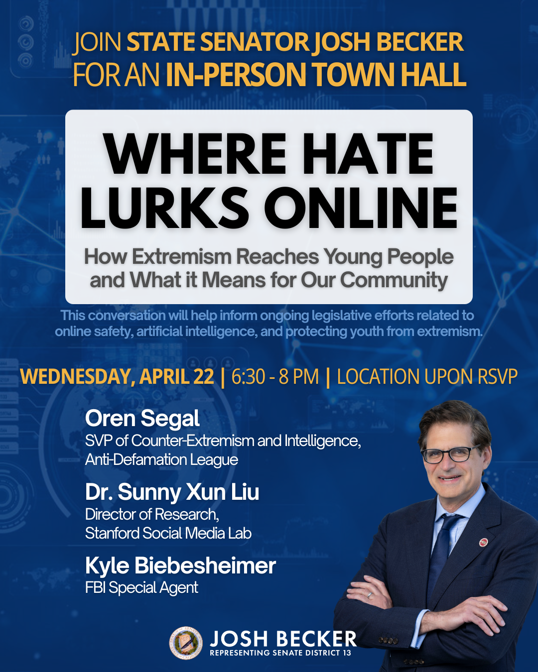 Earth Month Event flyer for the Community Beach Cleanup